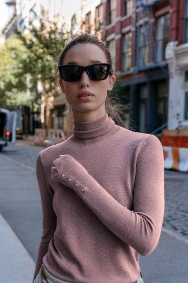 Zara Базовый трикотажный джемпер с высоким воротником