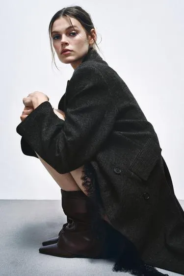 Кожаные ботильоны с гетрами на каблуке