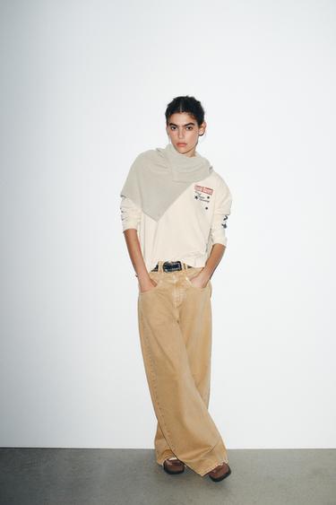 Zara Хлопковая футболка с принтом