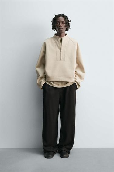 Zara Укороченная толстовка из неопрена с заклепками