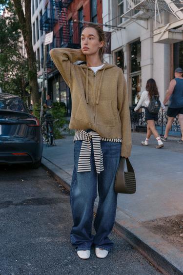 Zara Худи вязаный