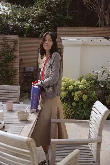 Zara Кардиган из шерсти с узором «ромбы»