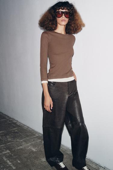 Zara Двойная футболка из хлопка SUPIMA®