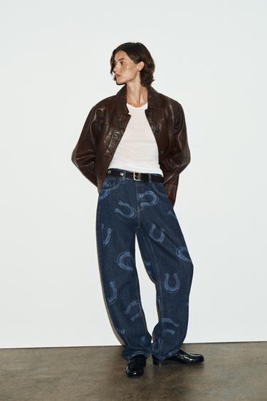 Zara Джинсы TRF BARREL с высокой посадкой и эффектом подков