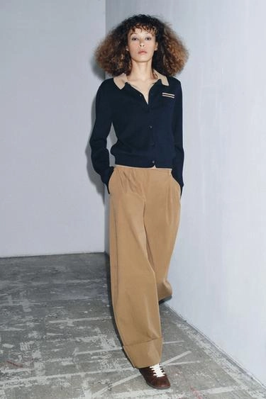 ZW COLLECTION DARTED CHINO TROUSERS