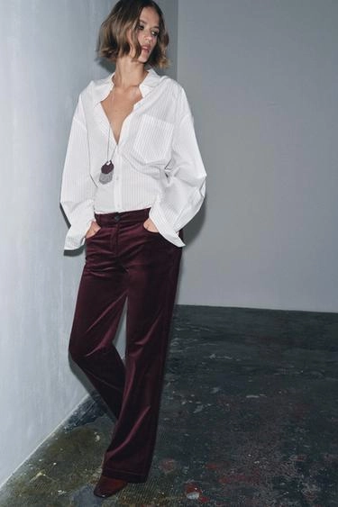 Бархатные расклешенные брюки ZW COLLECTION
