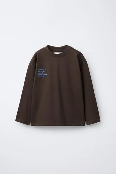 CONTRAST SLOGAN PRINT T-SHIRT