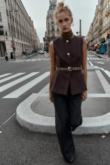 Zara Жилет с поясом