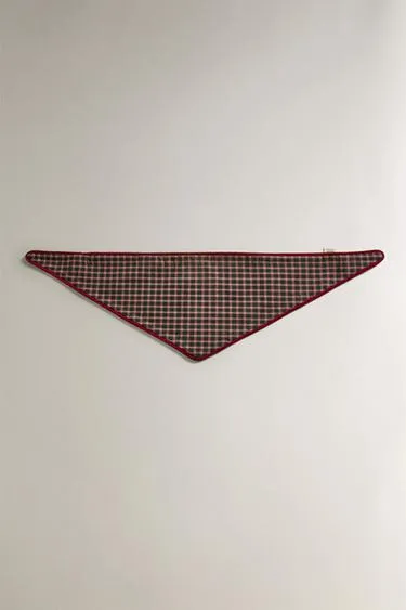CHECK COTTON CHRISTMAS PET BANDANA