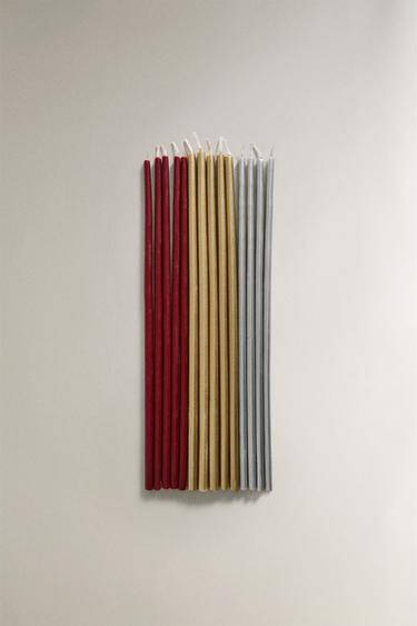 Zara Набор многоцветных длинных рождественских свечей (набор из 15 штук)