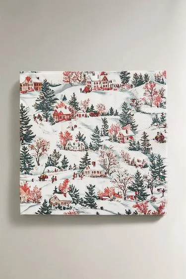 PACK OF PAPER CHRISTMAS VILLAGE NAPKINS (PACK OF 20)