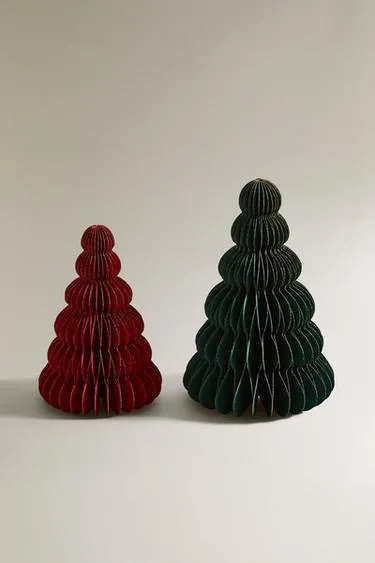 PACK OF PAPER CHRISTMAS TREE DECORATIONS (PACK OF 2)