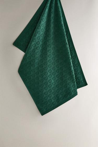 Zara Рождественское хлопковое полотенце из махровой ткани с сердечками