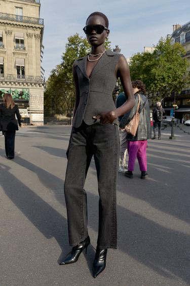 Zara Приталенный трикотажный жилет