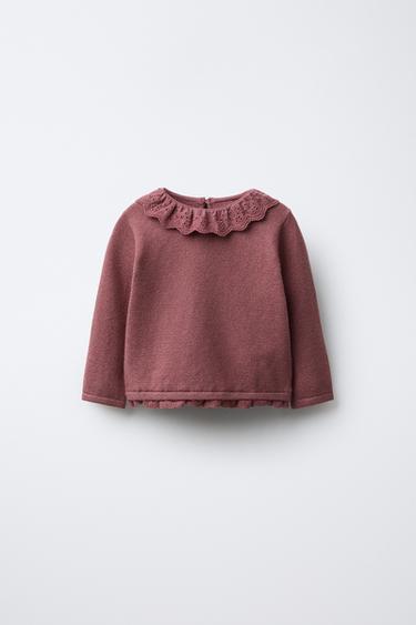 Zara Вязаный джерси с кружевом