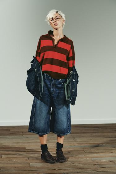 Zara Джемпер поло в полоску