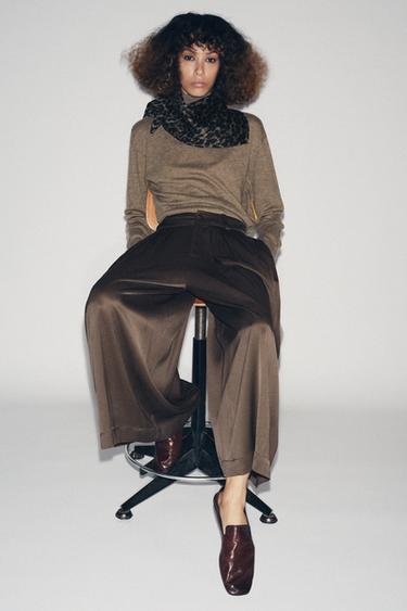 Zara Кожаные лоферы с высоким союзом