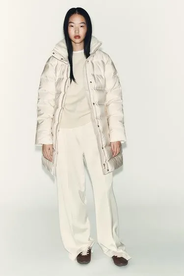 HOODED WATER-REPELLENT WINDPROOF PUFFER JACKET
