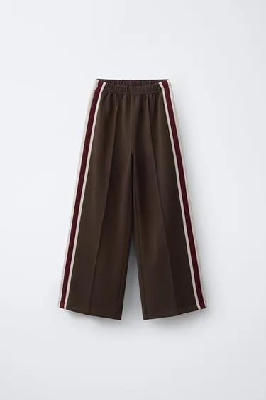 Брюки WIDE LEG с лампасами из модала