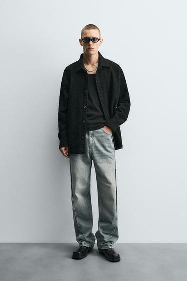 Zara Джинсы BAGGY FIT с декоративной строчкой