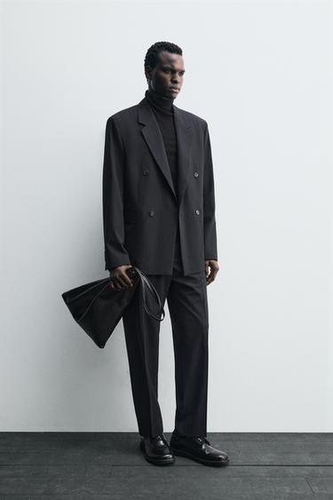 Zara Двубортный костюмный блейзер в тонкую полоску