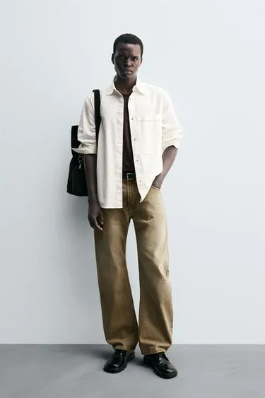EMBROIDERED COTTON/LINEN SHIRT