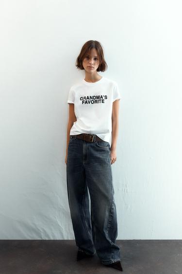 Zara Футболка с надписью спереди