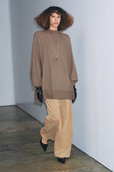 Zara Свитер оверсайз с воротником PERKINS