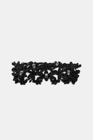 FLORAL SKULL CHOKER NECKLACE