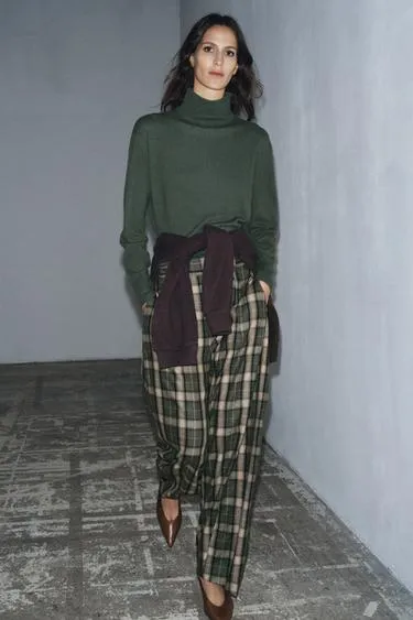 Брюки в клетку из шерсти — ZW COLLECTION