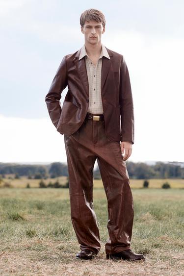 Zara Кожаные брюки для костюма LIMITED EDITION