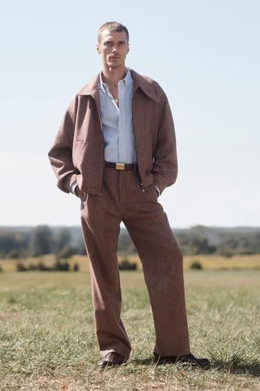 LIMITED EDITION HERRINGBONE WOOL TROUSERS