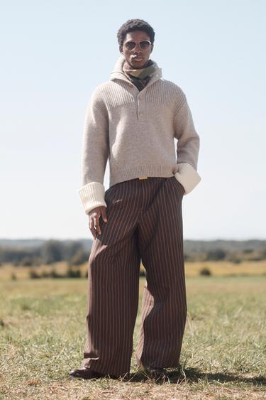 Zara Свитер LIMITED EDITION с воротником на пуговицах из шерсти