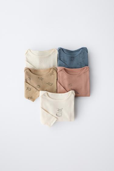 Zara Набор из пяти боди с животными купить с доставкой.