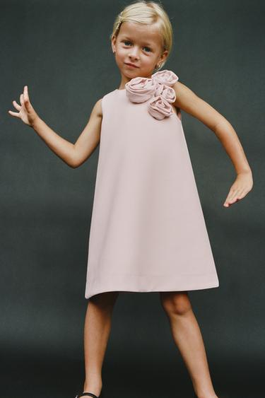 Zara Платье с 3D цветами