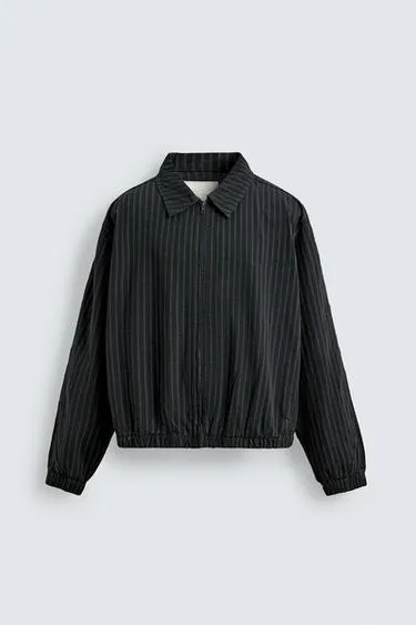 Куртка из рельефной ткани в полоску- Заказать в России