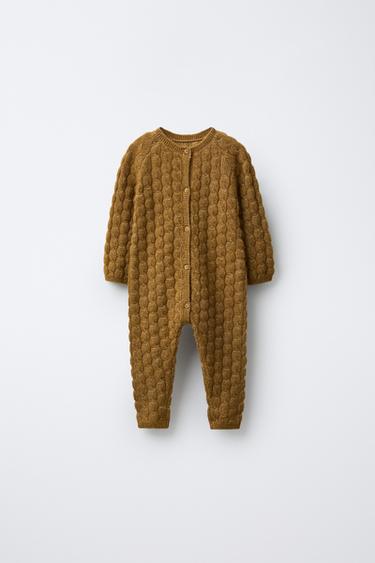 Zara Длинный вязаный комбинезон с косами