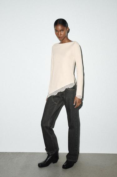 Zara Топ из мягкого кружева