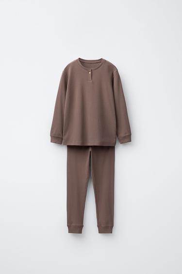 Zara 2-6 лет/однотонная пижама в рубчик