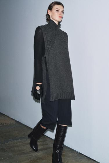 Zara Топ-жилет из шерсти с разрезами