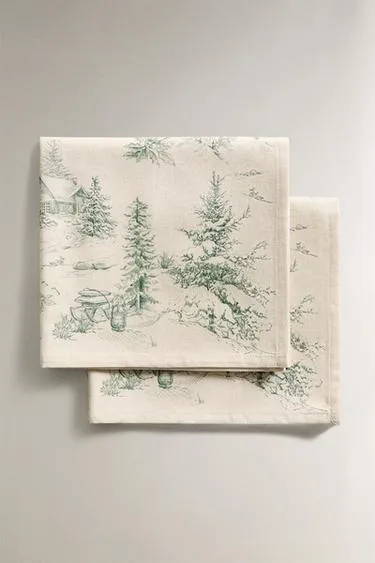 Набор хлопковых рождественских салфеток TOILE DE JOUY (набор из 2 шт.)