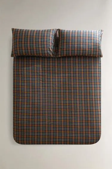 CHECK FLANNEL DUVET COVER
