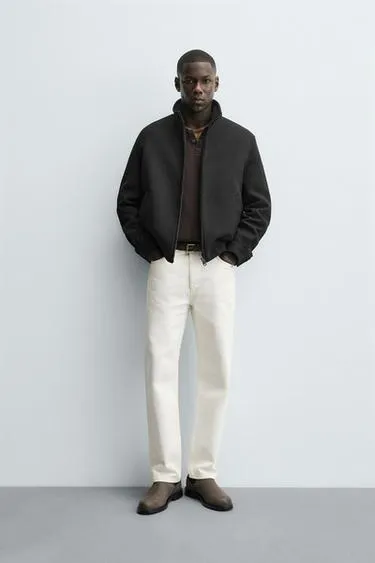 WOOL BLEND ZIP-UP JACKET