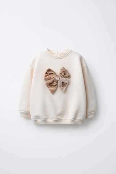 Zara Толстовка с бантом из вельвета