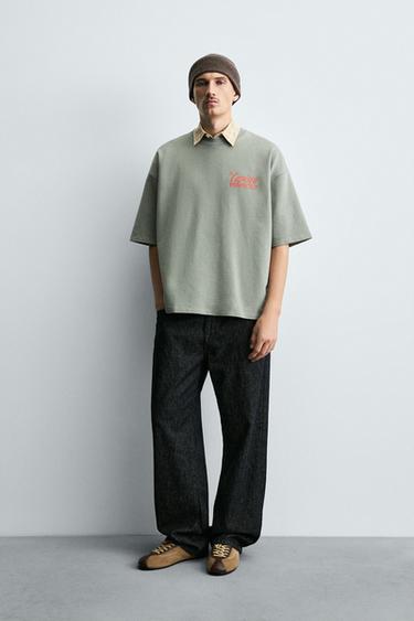 Zara Толстовка с эффектом потертости и надписями