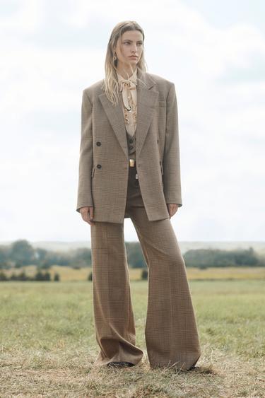 Zara Шерстяной клетчатый блейзер LIMITED EDITION