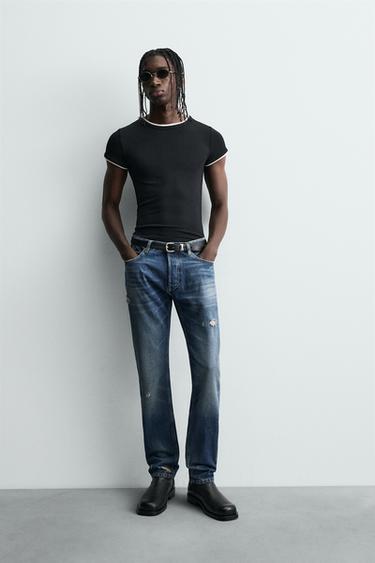 Zara Джинсы SLIM FIT с разрезами