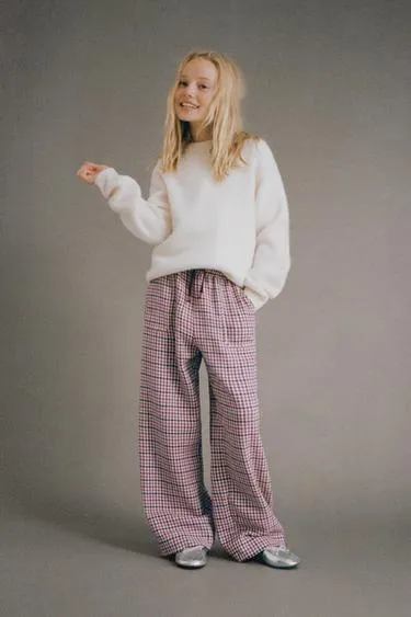 Брюки WIDE LEG с узором «гусиная лапка»