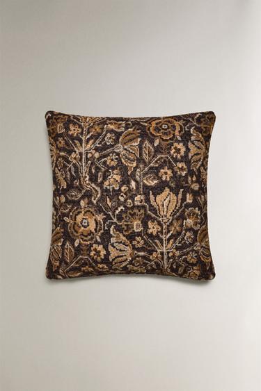 Zara Обивка подушки с цветочным вышитым рисунком из шерсти и хлопка
