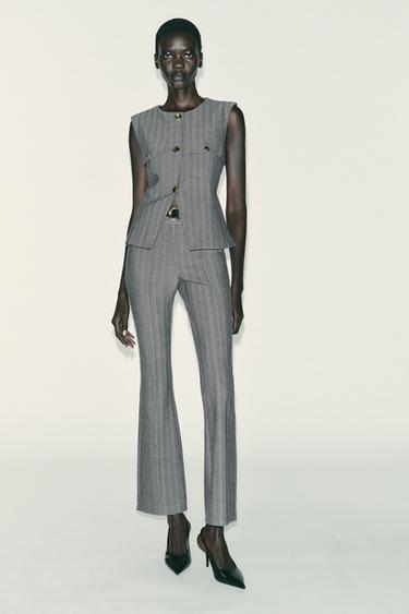 Zara Жилет «ёлочка» расклешённого кроя